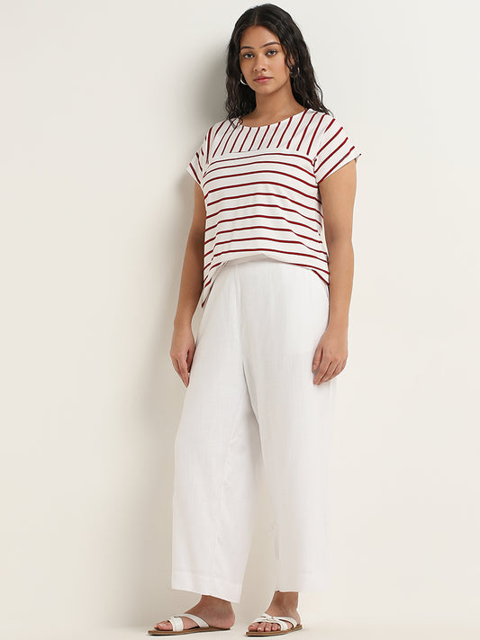 Gia Off-White Striped T-Shirt