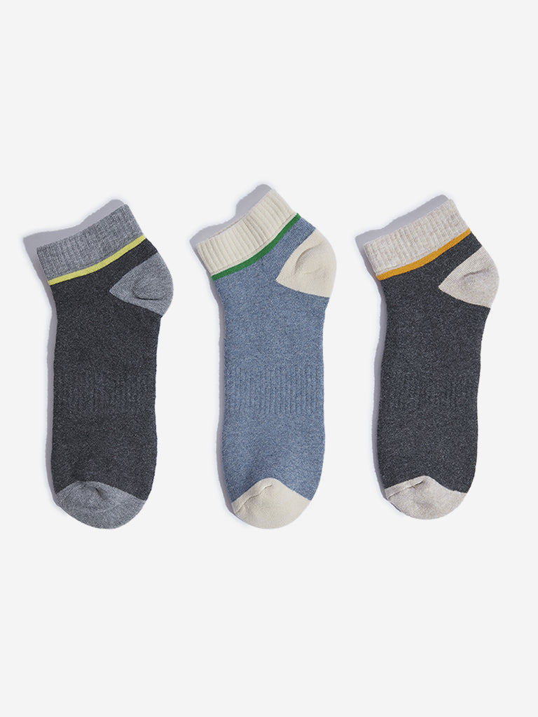 WES Lounge Multicolour Cotton Blend Socks - Pack of 3