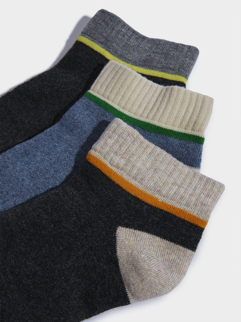 WES Lounge Multicolour Cotton Blend Socks - Pack of 3