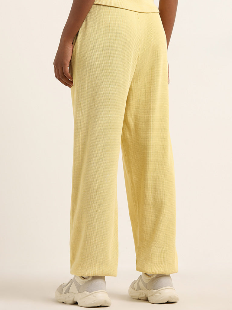 Nike wide leg high waisted yellow joggers online