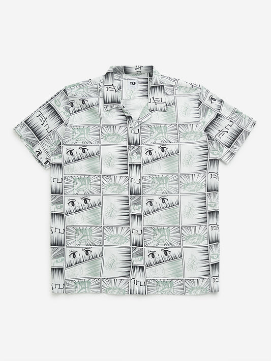 Y&F Kids Olive Abstract Pattern Shirt