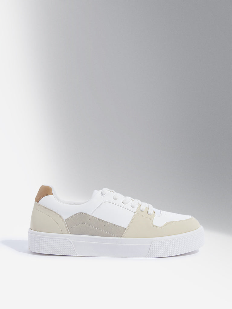 Buy SOLEPLAY Beige Colour Blocked Lace Up Sneakers from Westside