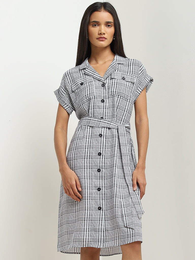 Houndstooth shirt dress hotsell
