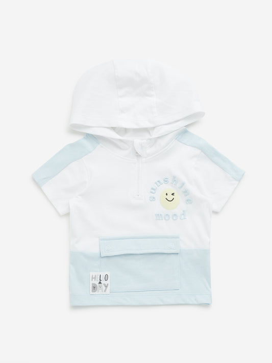 HOP Baby White Hooded Cotton T-Shirt