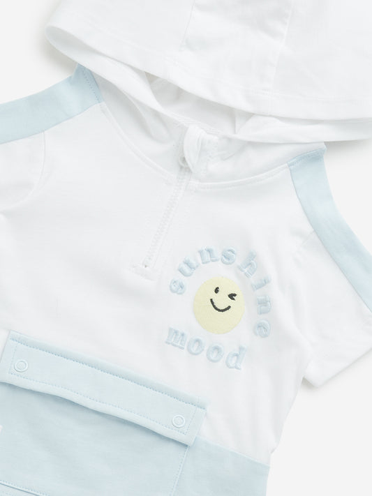 HOP Baby White Hooded Cotton T-Shirt