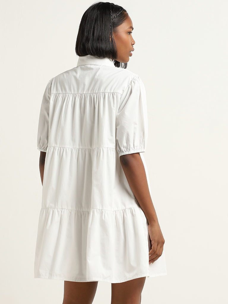 White tiered shirt dress hotsell