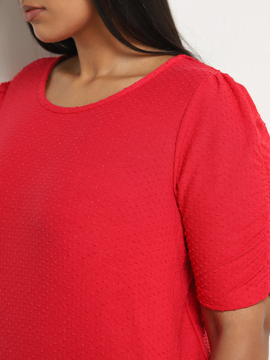 Gia Red Tufted Cotton Top
