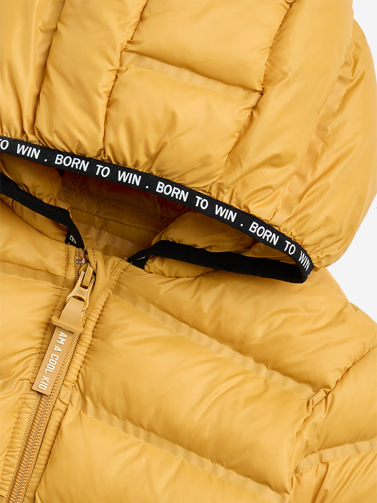 Buy HOP Kids Yellow Hooded Puffer Jacket from Westside