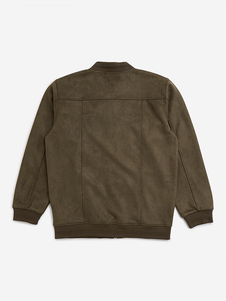 Y&F Kids Olive Faux-Suede Jacket