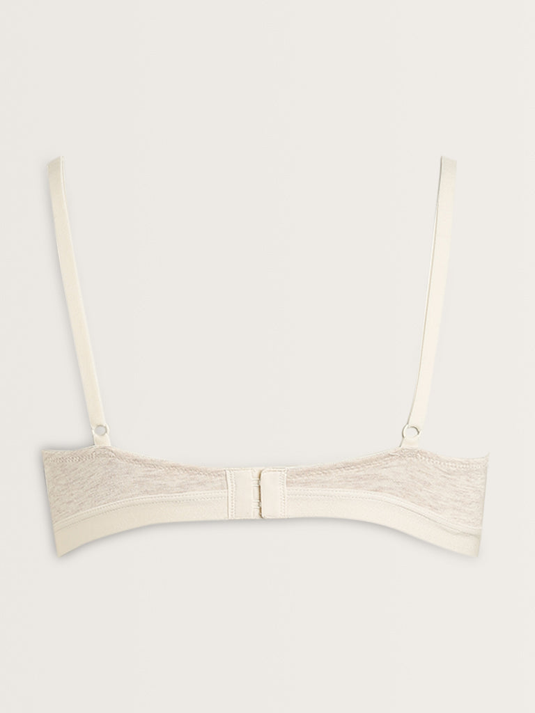 Wunderlove Off-White Padded Cotton-Blend Bra