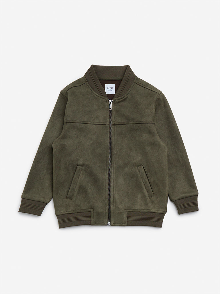 HOP Kids Olive Faux-Suede Jacket