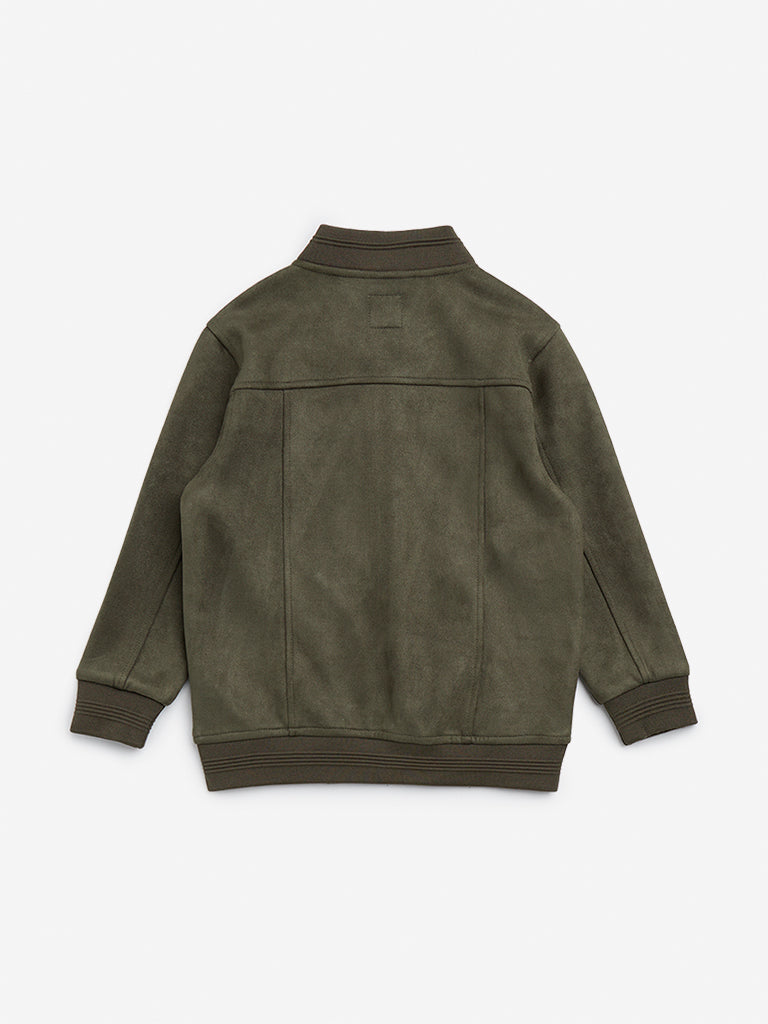 HOP Kids Olive Faux-Suede Jacket