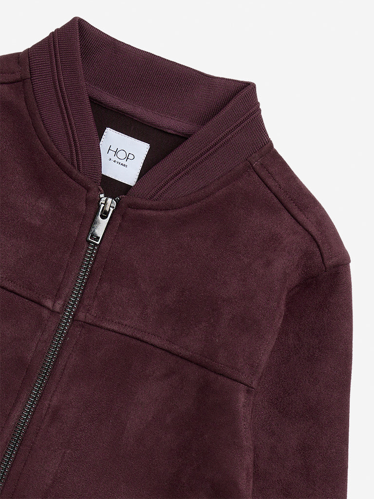 HOP Kids Wine Faux-Suede Jacket