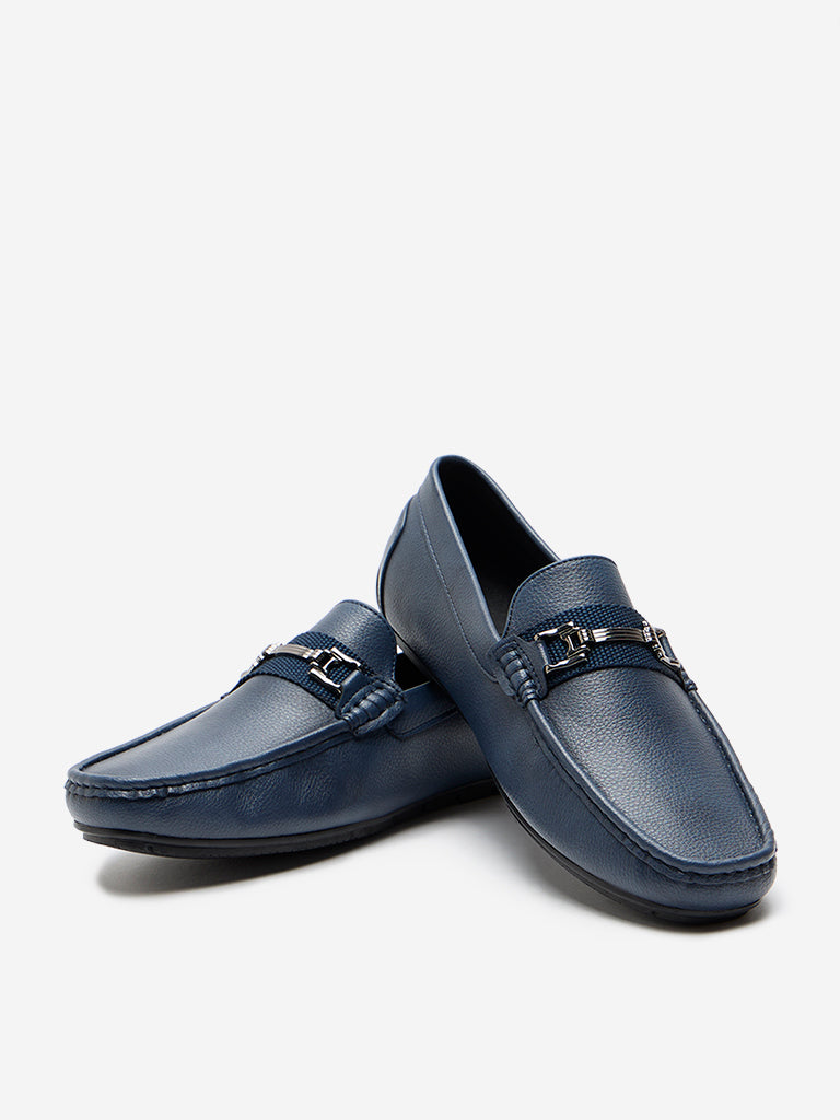 Buy SOLEPLAY Navy MetalDetailed Loafers from Westside