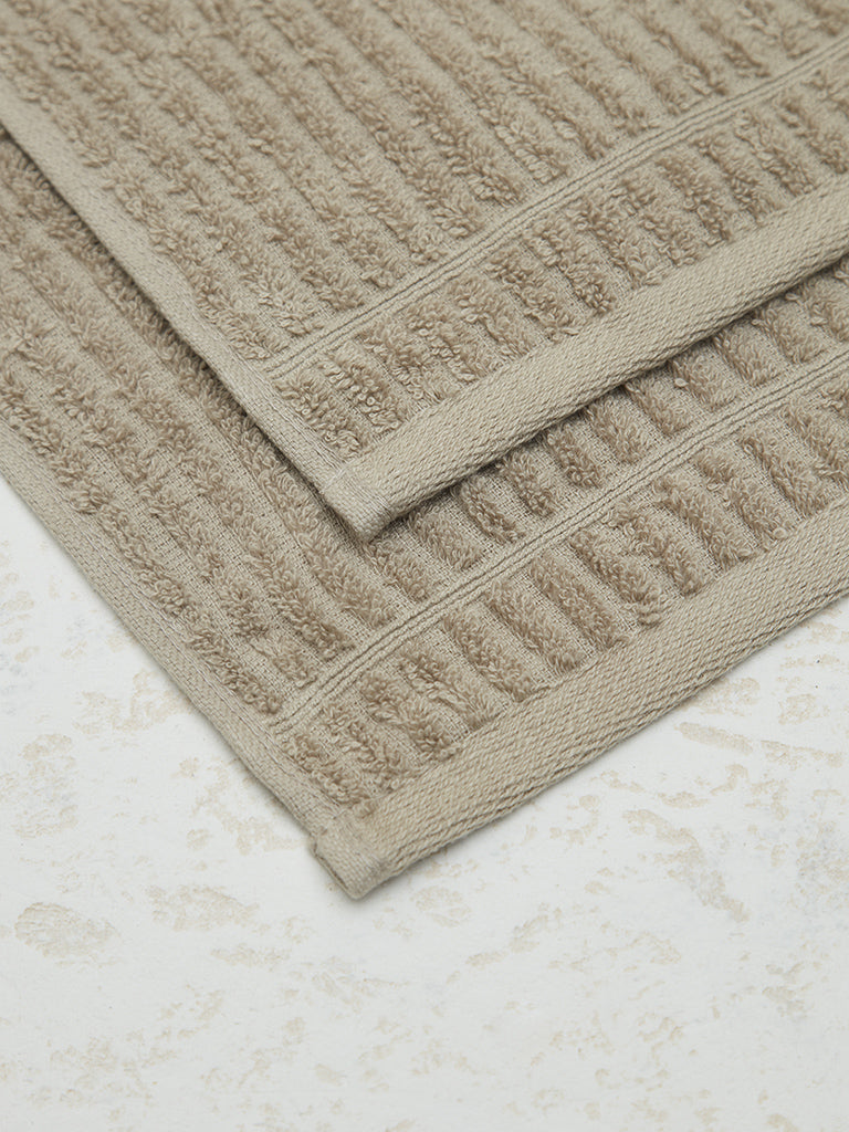 Westside Home Taupe Face Towel (Set of 2)