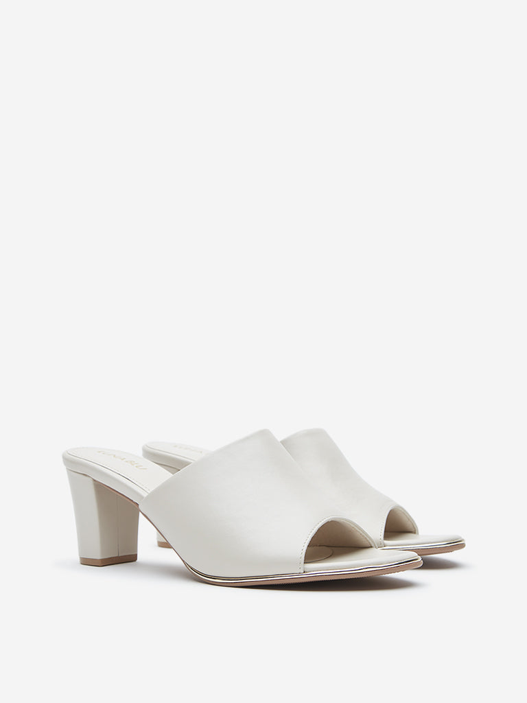 Buy LUNA BLU Ivory Block-Heel Sandals from Westside