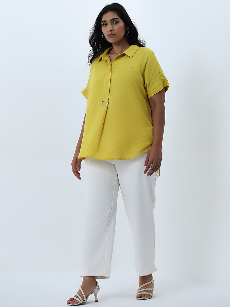 Buy Gia Yellow Buckle Detailed Blouse from Westside