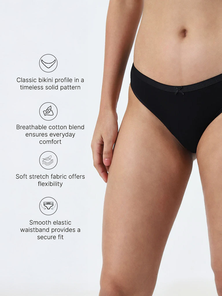 Wunderlove Light Taupe Solid Bikini Briefs - Pack of 3
