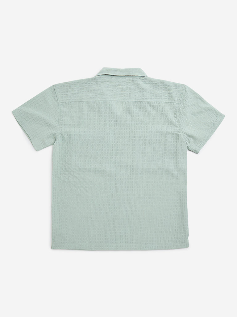 Y&F Kids Sage Textured Resort-Fit Shirt