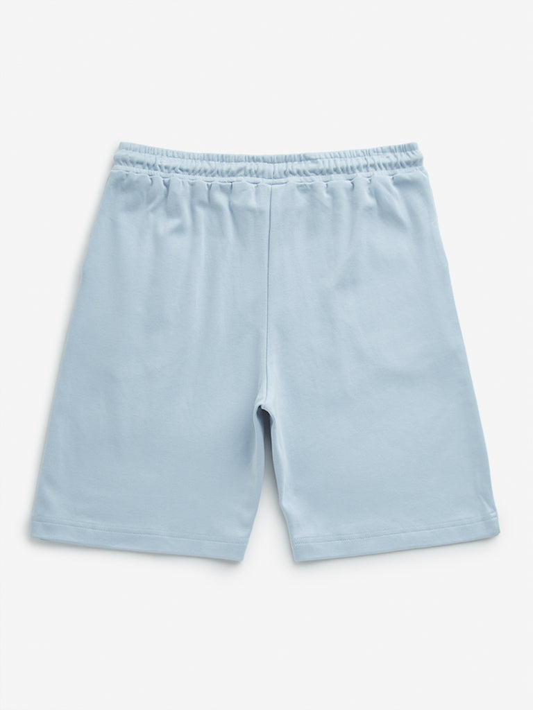 Light blue cotton shorts hotsell