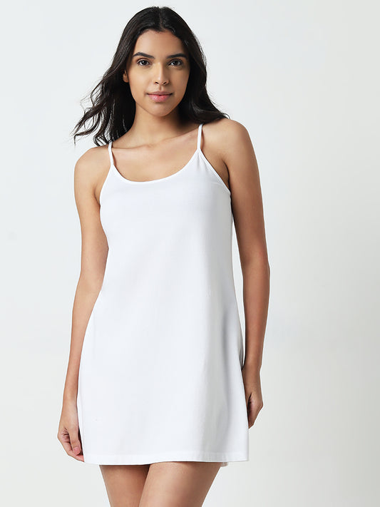 Wunderlove White Cotton-Blend Slip