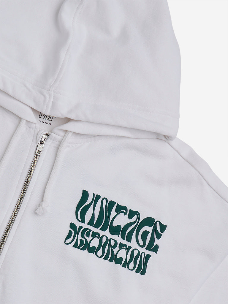 Kids white cotton hoodie hotsell
