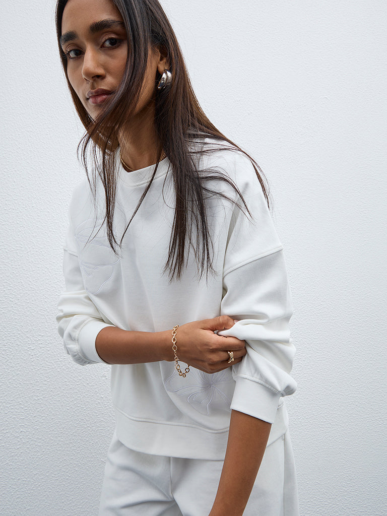 Off white floral sweatshirt hotsell