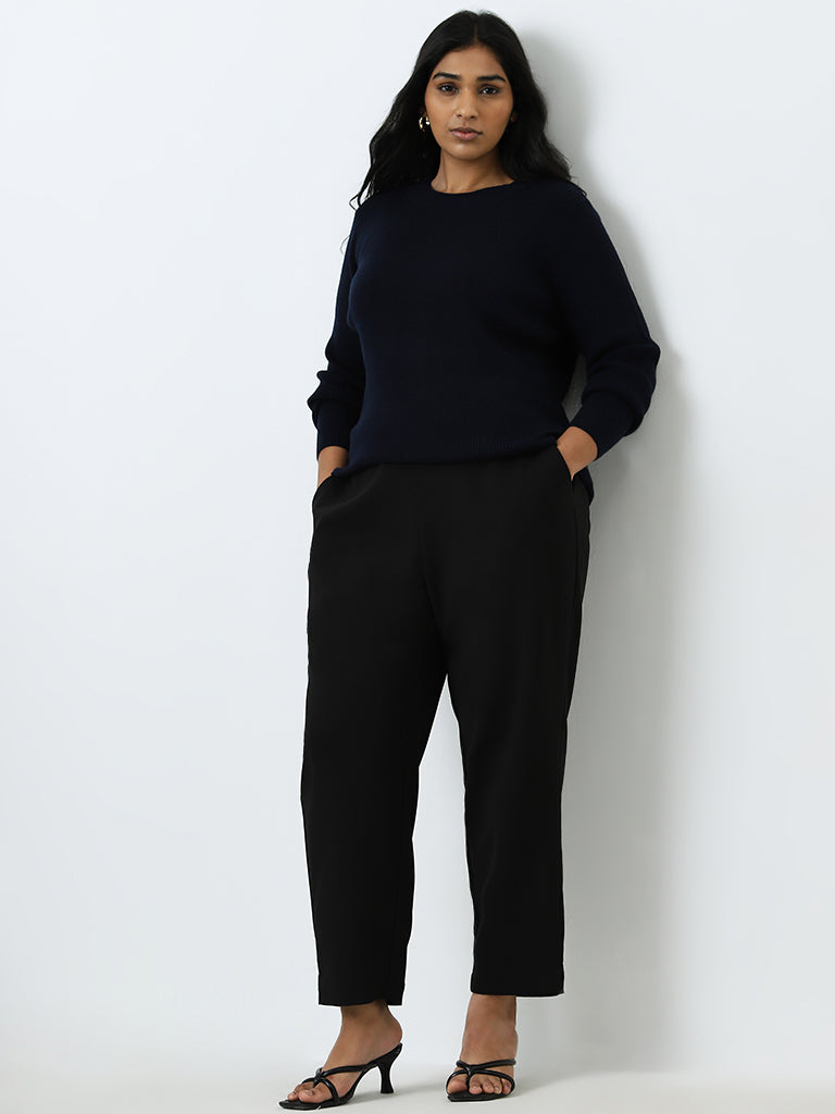 Gia Navy Ribbed Sweater