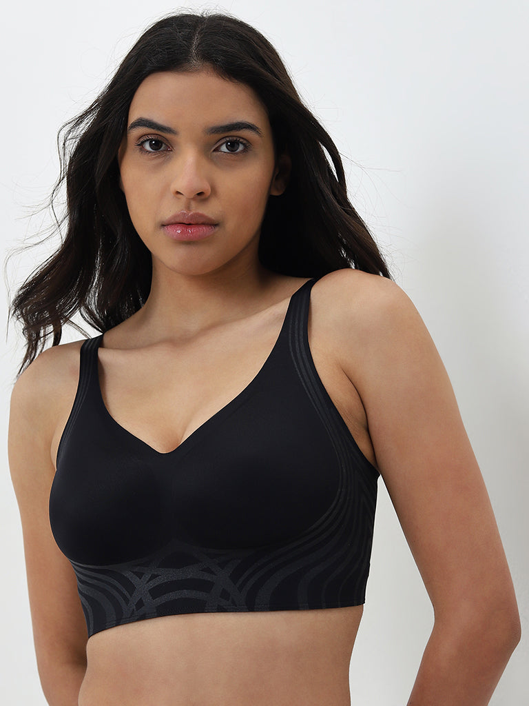 Wunderlove Black Padded Shadow Sculpt Bra