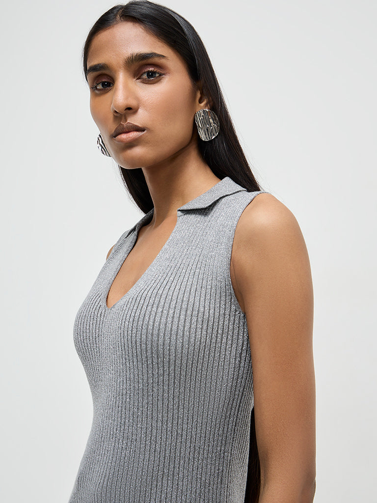 Wardrobe Grey Ribbed Sweater