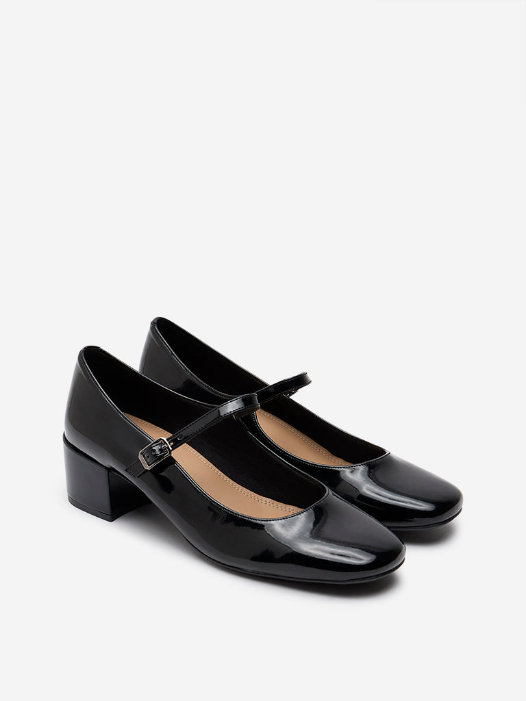 Buy LUNA BLU Black Belted Block Heel Shoes from Westside