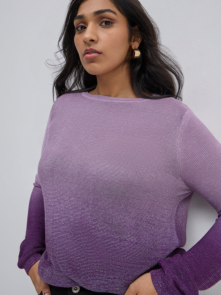 Purple ombre sweater deals