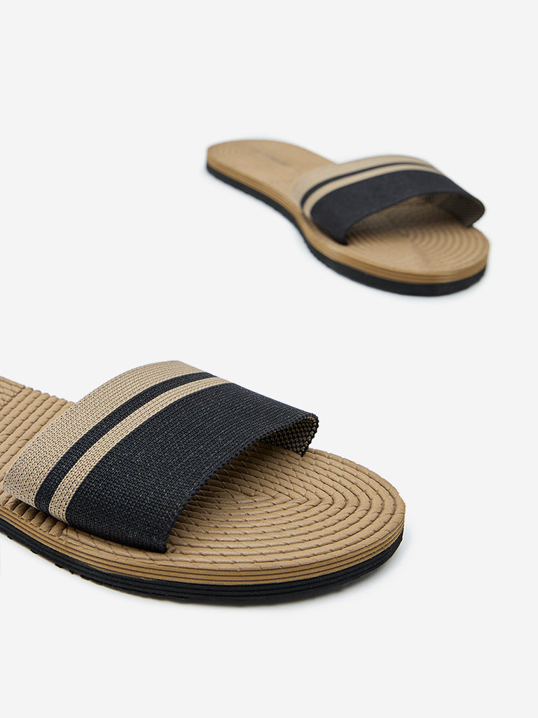 Buy LUNA BLU Black Knitted Flip-Flops from Westside