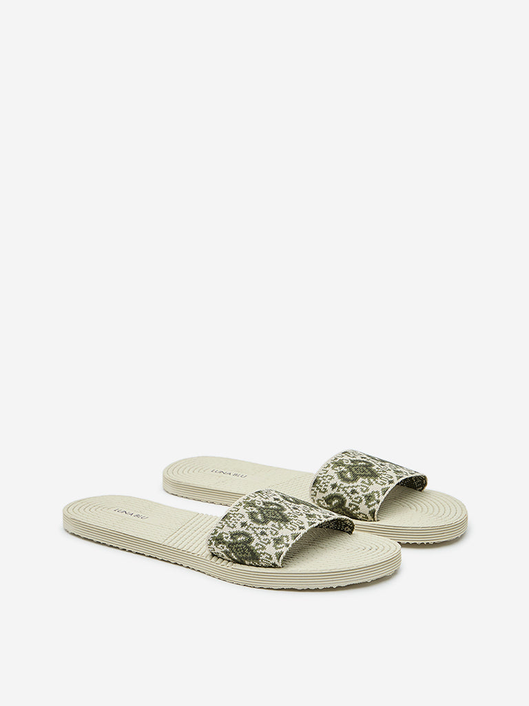 LUNA BLU Olive Knitted Flip-Flop