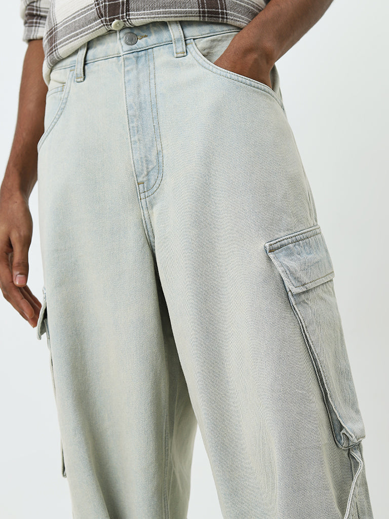 Nuon Light Blue Relaxed - Fit Mid - Rise Jeans