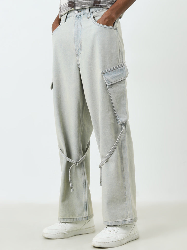 Nuon Light Blue Relaxed - Fit Mid - Rise Jeans