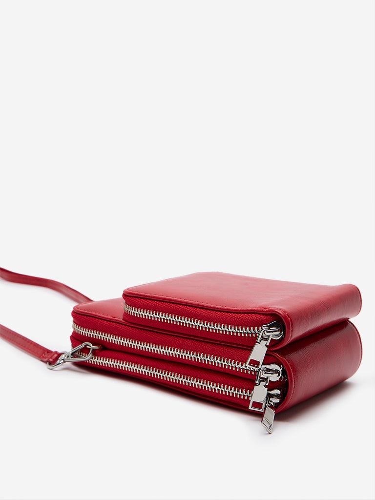 Women Accessories Red Wallet-Style Sling Bag