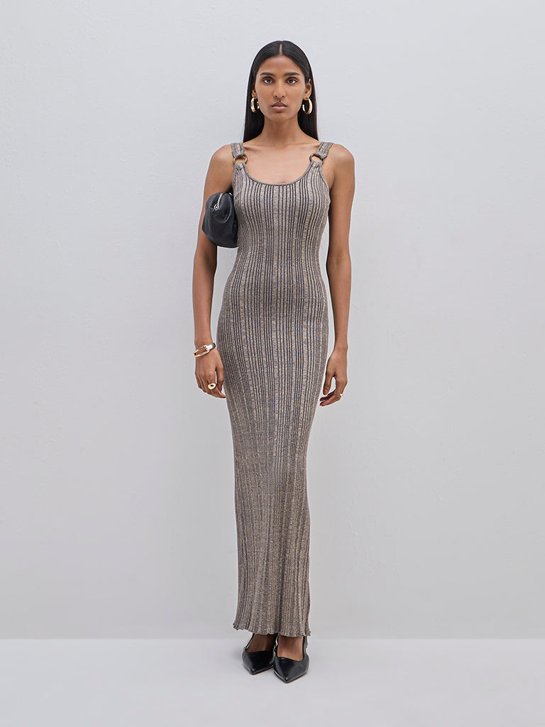Wardrobe Grey Shimmery Bodycon Dress