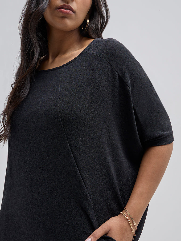 Gia Black Glitter Design Straight Dress