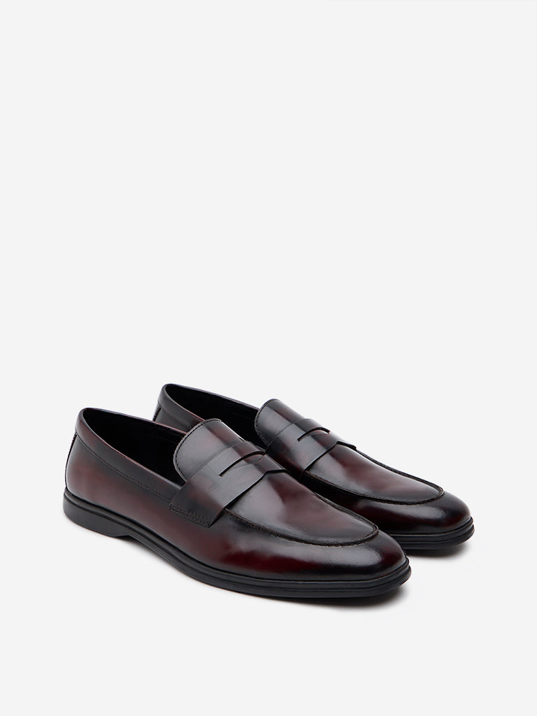 SOLEPLAY Brown Leather Formal Slip-On Shoes