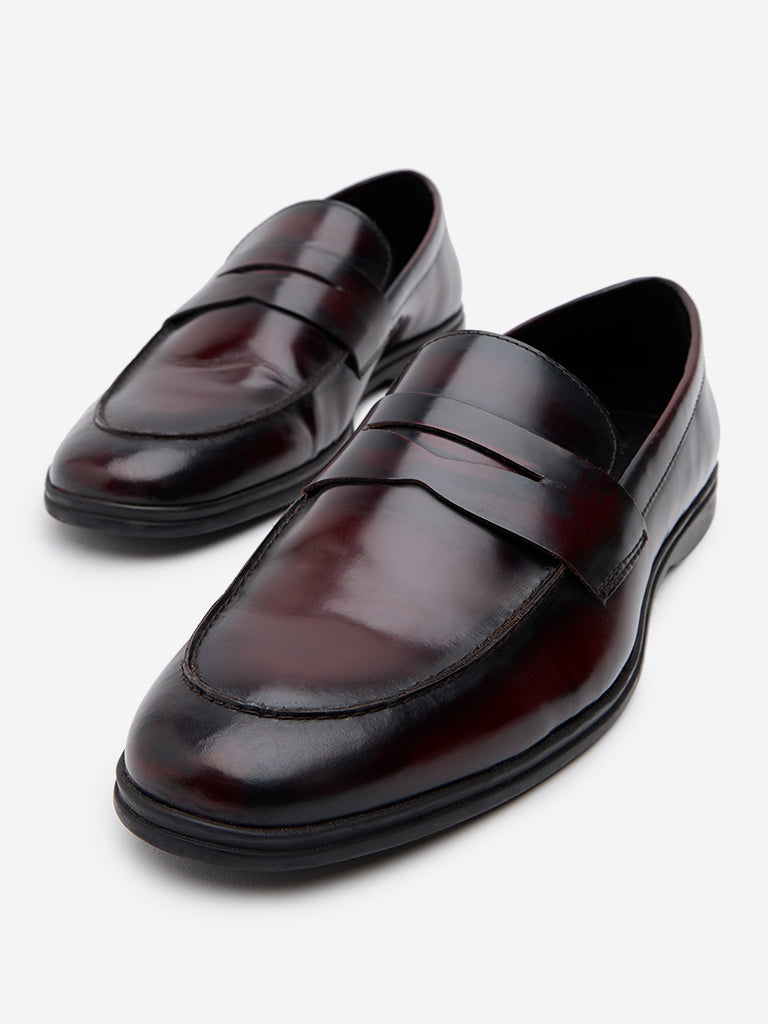 SOLEPLAY Brown Leather Formal Slip-On Shoes