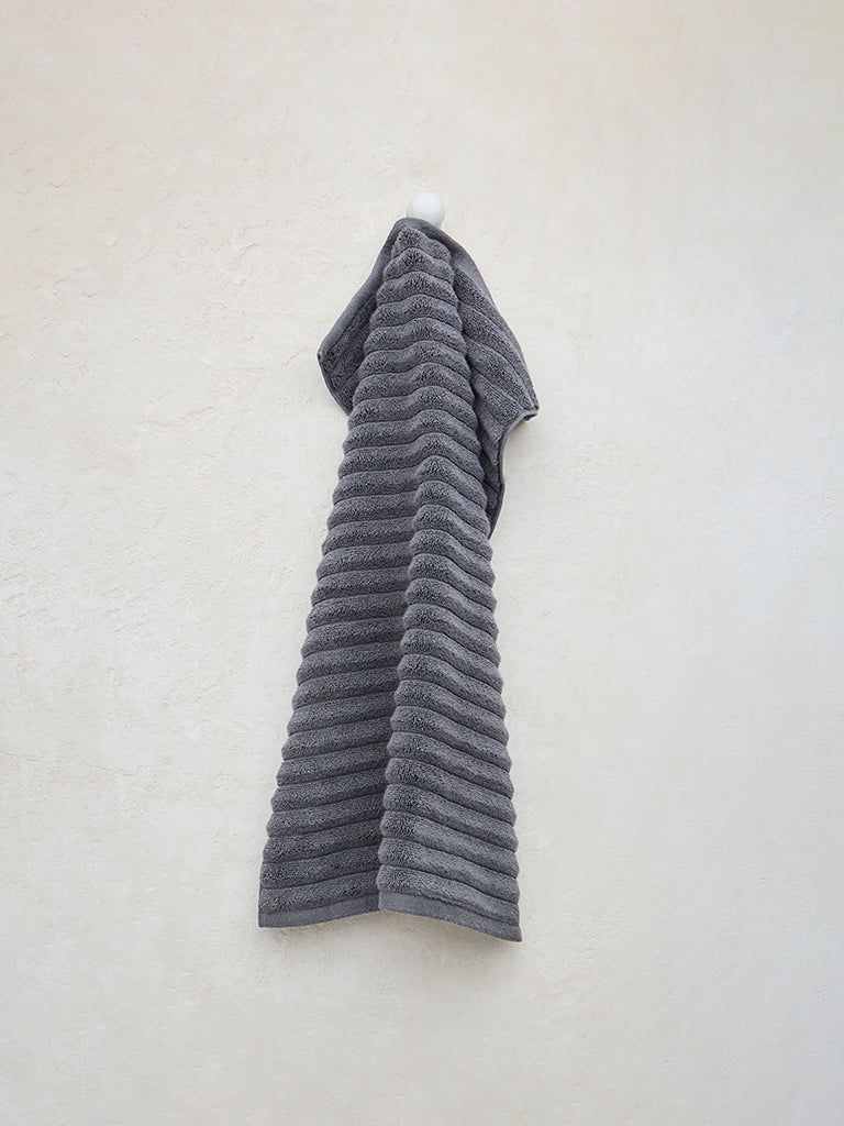 Westside Home Charcoal Self-Striped Hand Towel