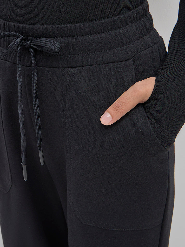 Studiofit Black High-Rise Track Pants