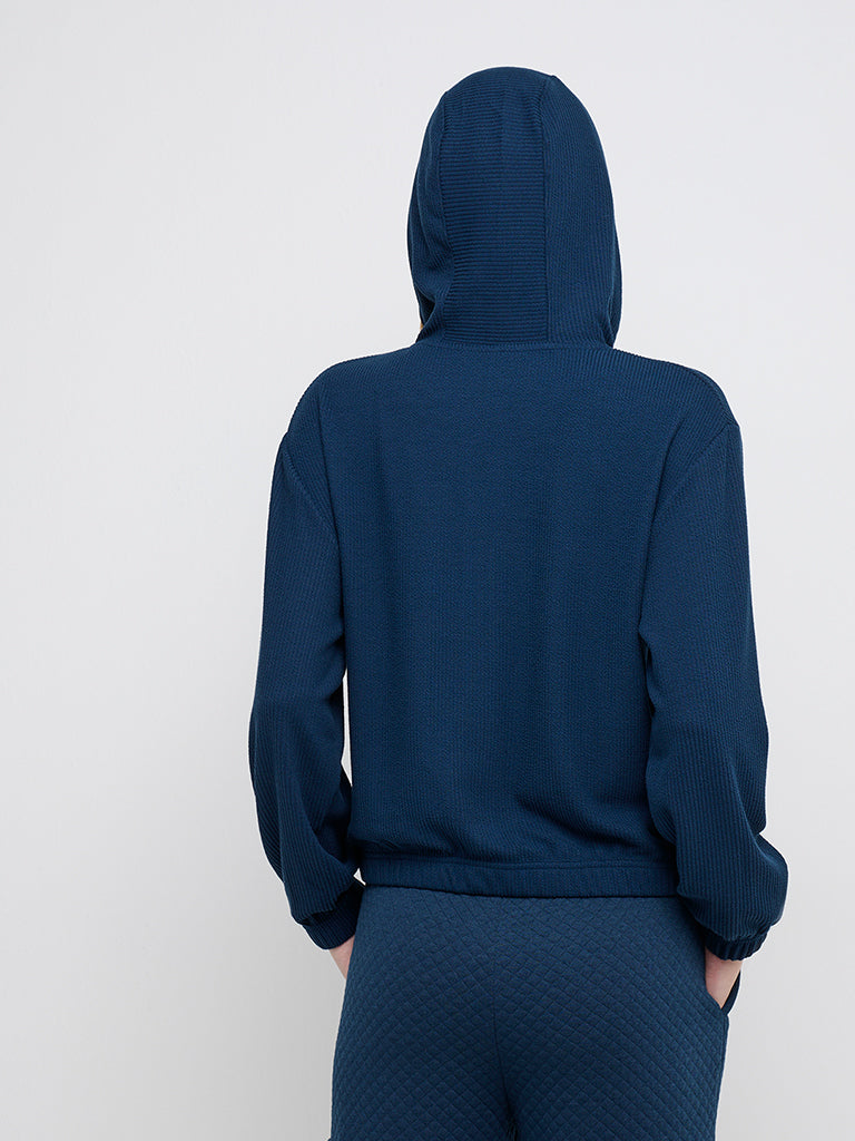 Studiofit Teal Ribbed-Textured Jacket