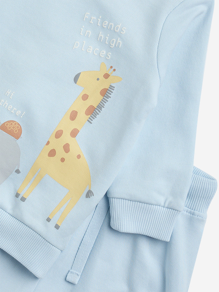 Buy HOP Baby Boys Light Blue Animal Printed Sweatshirt and Joggers Set from  Westside