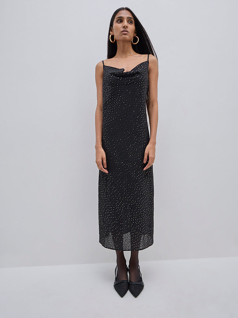 Wardrobe Black Embellished Straight Dress