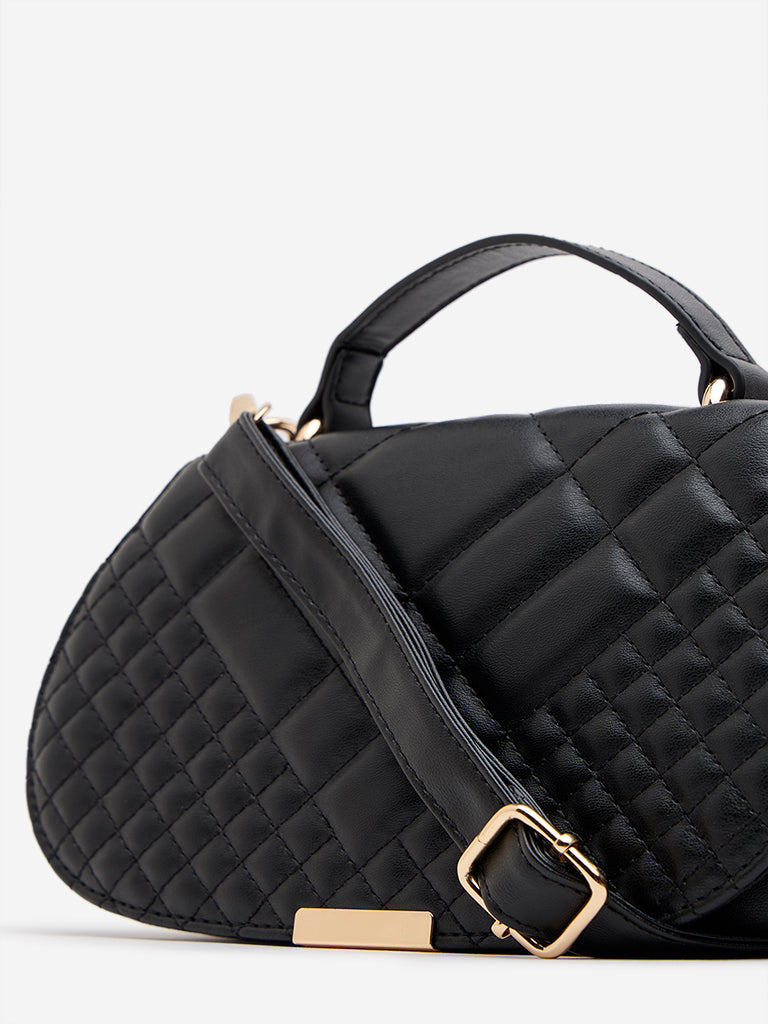 Westside Black Quilted Hand Bag
