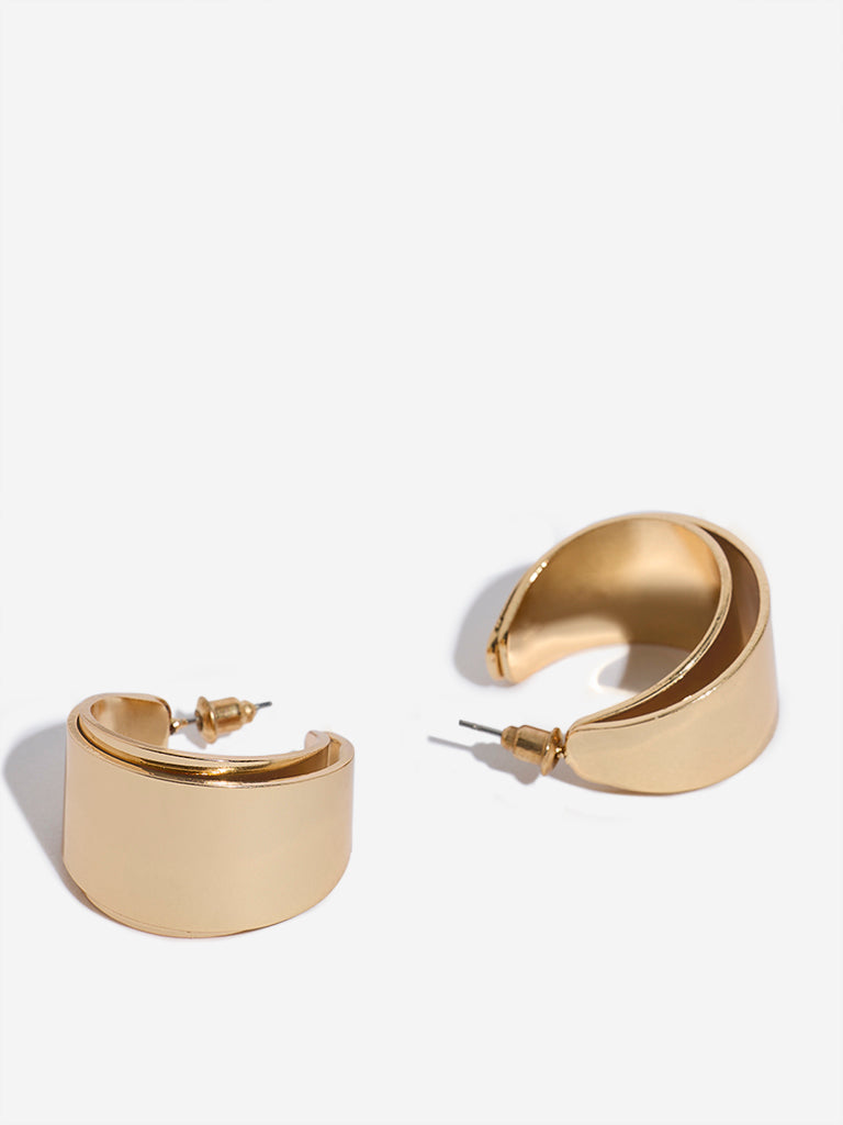 Westside Accessories Gold High-Shine Gold Hoops Earrings