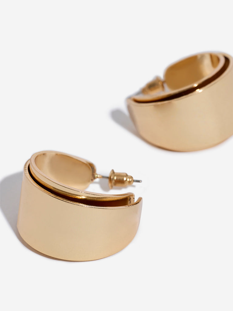 Westside Accessories Gold High-Shine Gold Hoops Earrings