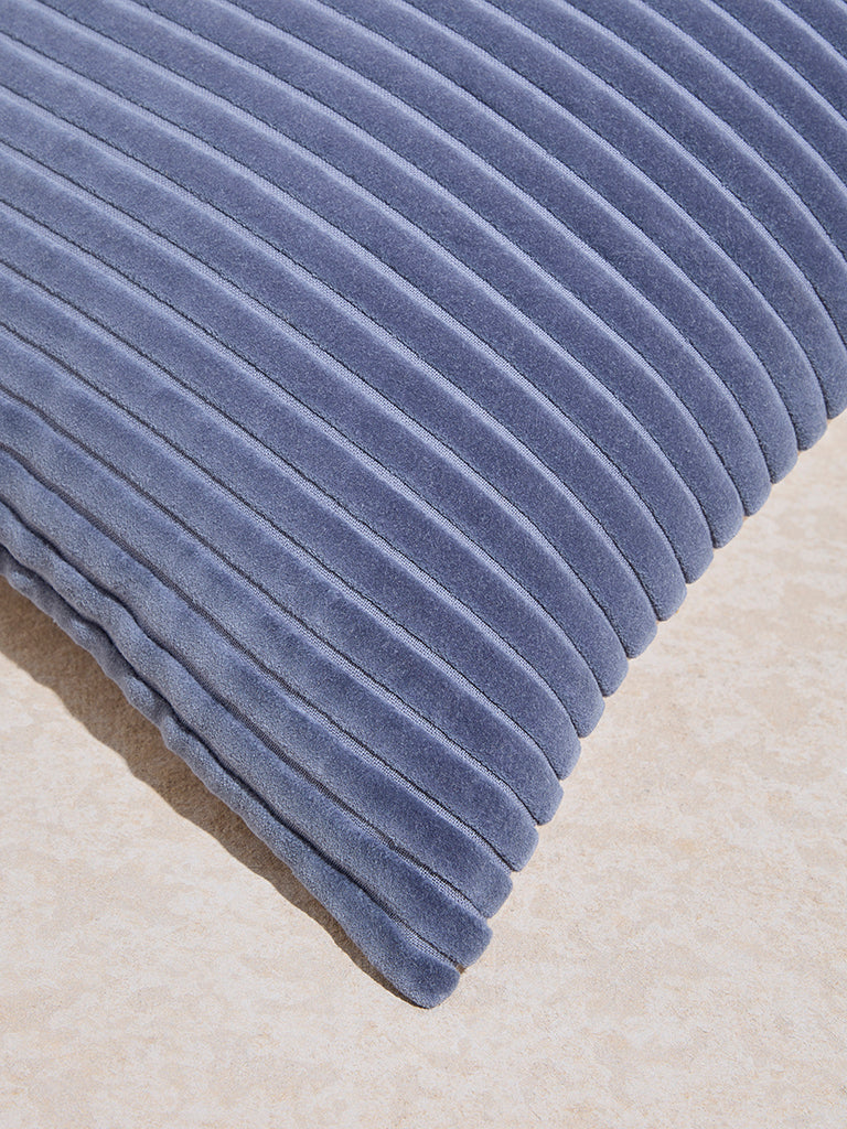 Westside Home Dusty Blue Self-Striped Corduroy Cushion Cover